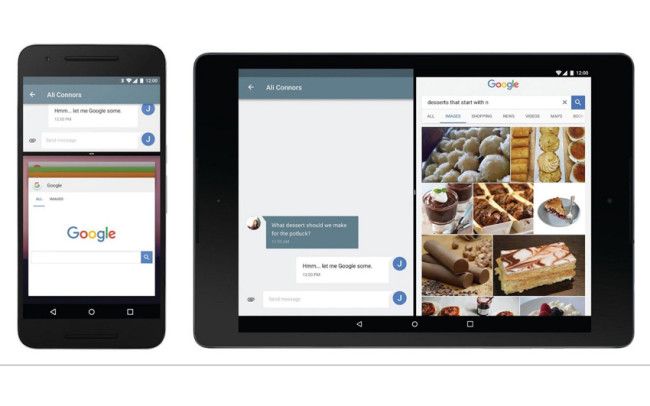 Pantalla dividida de la herramienta Multiventana de Android N