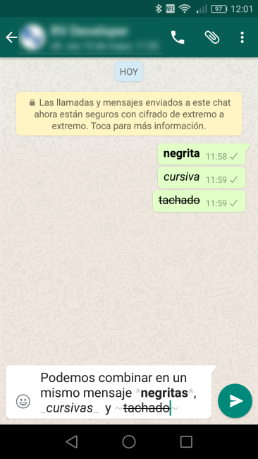 Formato texto WhatsApp