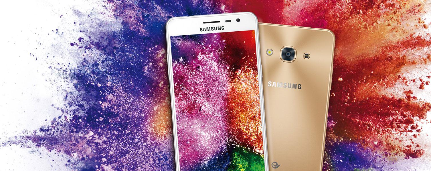 Samsung Galaxy J3 Pro detalles de la carcasa frontal y trasera