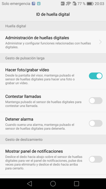 Opciones del Huawei P9 Plus