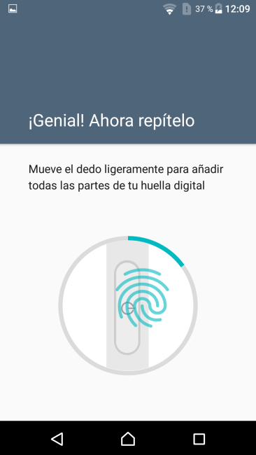 Añadiendo huella en el Sony Xperia X