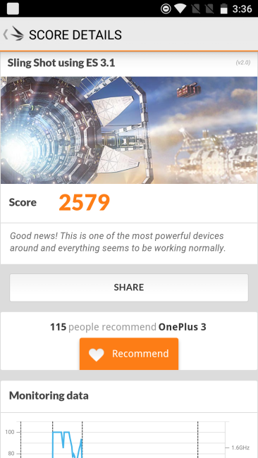 Resultado en 3D Mark del OnePlus 3