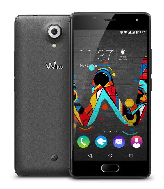 Wiko Ufeel negro frontal y trasero