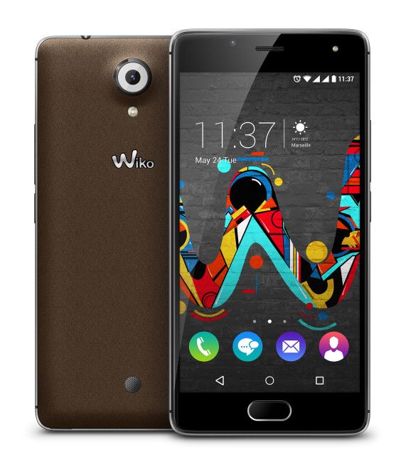 Wiko Ufeel marrón vista delantera y trasera