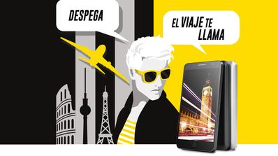 alcatel promo de chico en blanco y negro