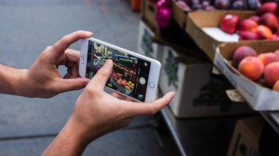 Captura de una foto con la camara de un iPhone