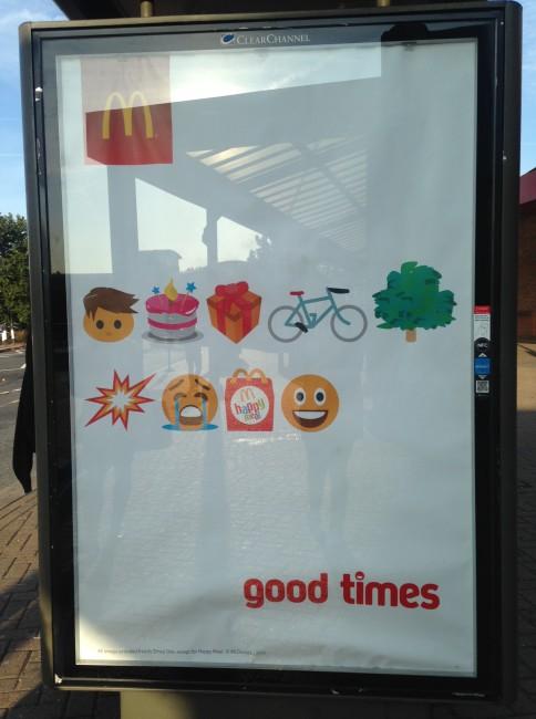 Anuncio de McDonalds con emojis