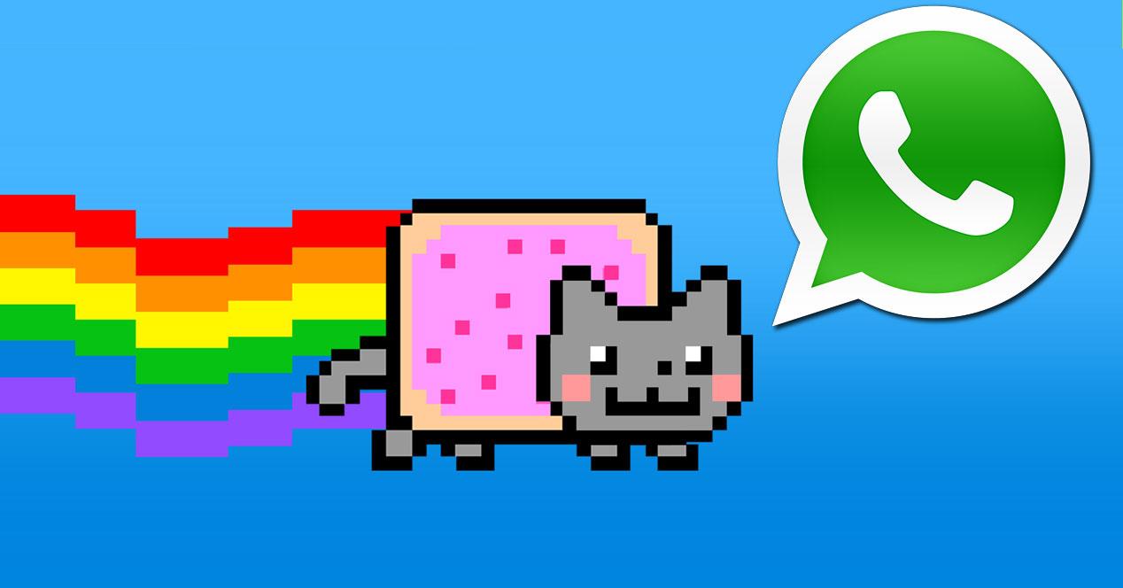 nyan cat con logo de whatsapp