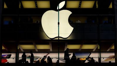 Logo de Apple iluminado