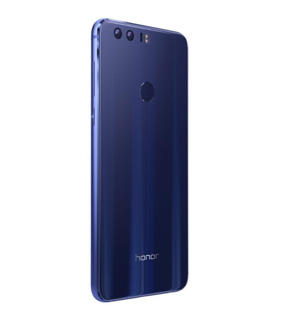 Honor 8 azul vista trasera lateral