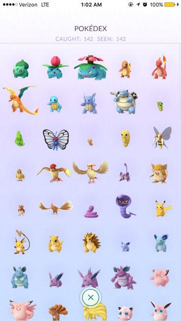 Pokédex de Pokémon GO
