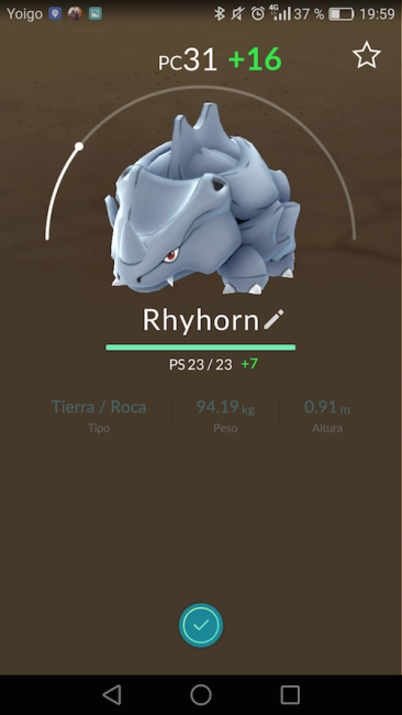 Captura Pokémon GO Rhyhorn