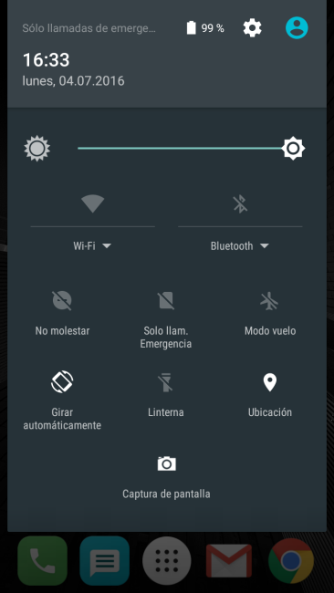 Accesos rápidos del Alcatel POP 4 Plus