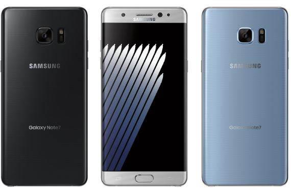 Samsung Galaxy Note 7 en diferentes colores