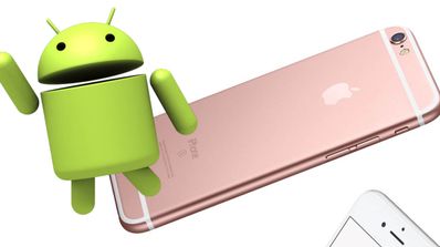 iphone 6s con robot de android