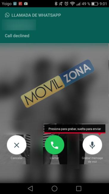 interfaz buzon de voz en whatsapp