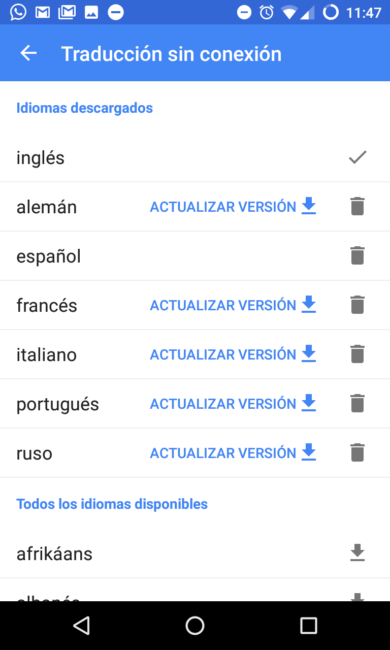 traductor de google descarga sin conexion