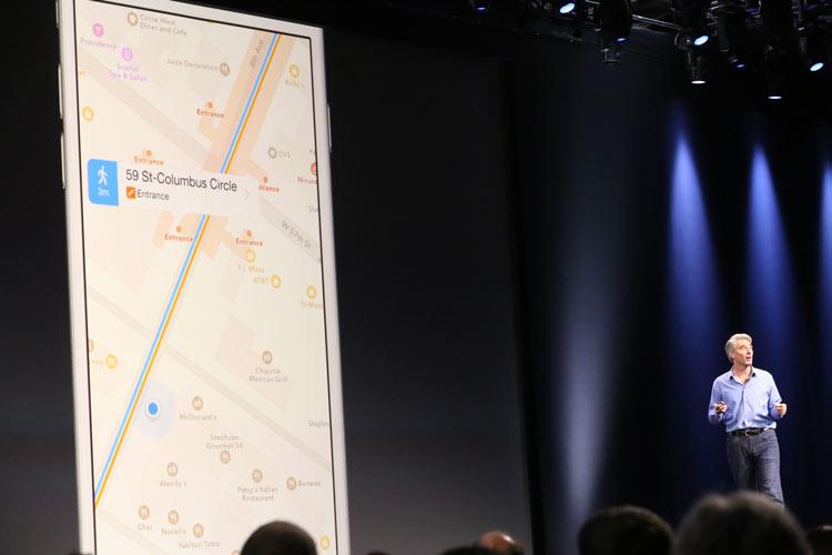 Presentación de una función de Apple Maps