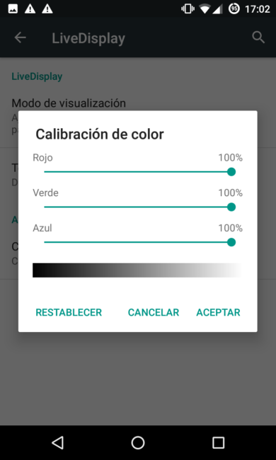 Calibrar el color de LiveDisplay en CyanogenMod
