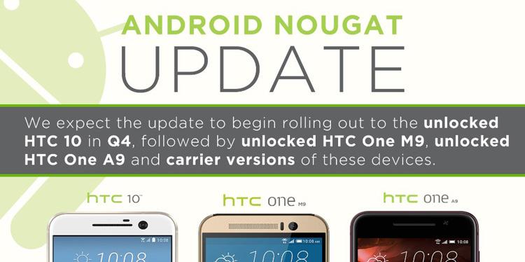Actualización del HTC 10 con Android 7.0
