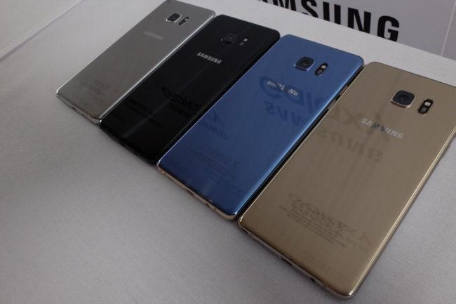 Samsung Galaxy Note 7 todos los colores trasera