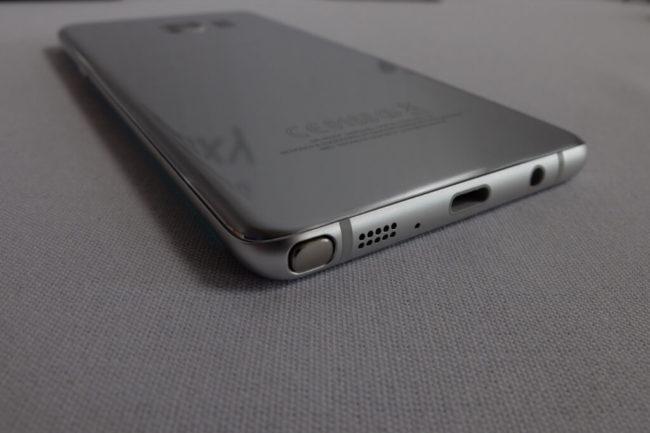 Samsung Galaxy Note 7 plateado detalle puntero guardado
