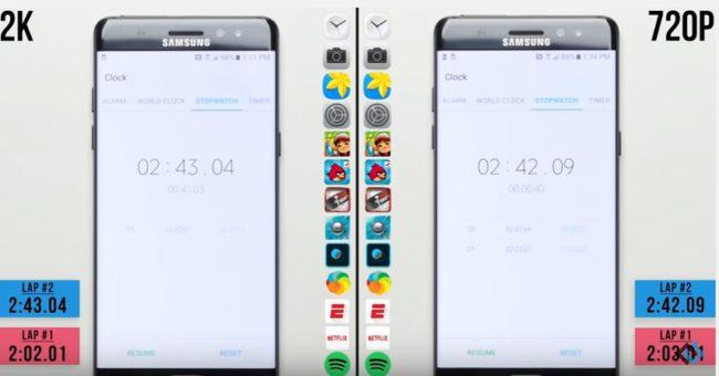 Samsung Galaxy Note 7 resultados comparativa