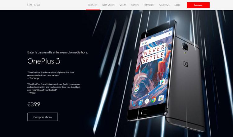 Tienda online donde se vende el OnePlus 3