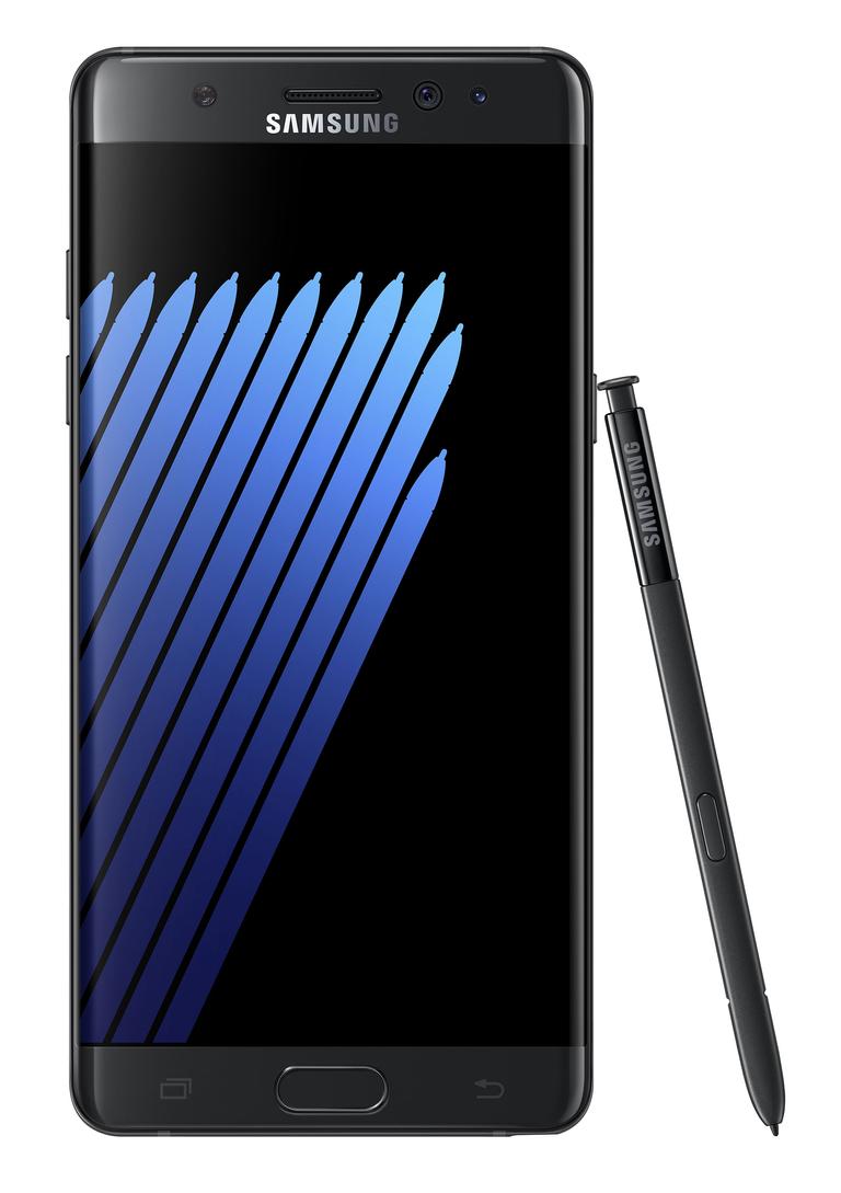 Samsung Galaxy Note 7 negro vista frontal