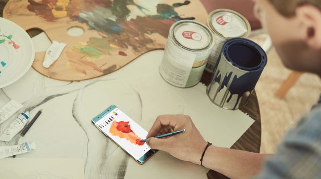 Samsung Galaxy Note 7 pintura a mano alzada