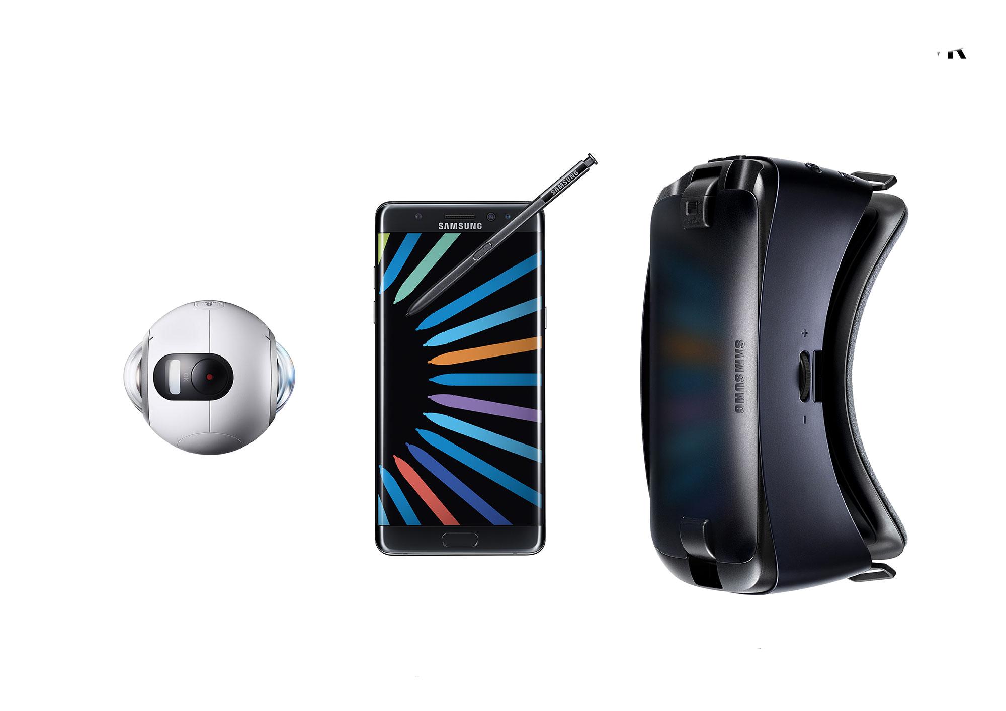 Samsung Galaxy Note 7 con Gear 360 y Gafas VR