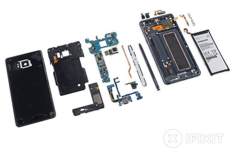 Componentes del Samsung Galaxy Note 7