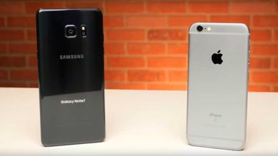 Samsung Galaxy Note 7 comparativa frente al iPhone 6s