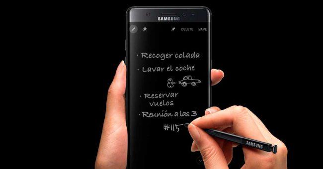 Samsung Galaxy Note 7 tomando notas