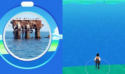 pokeparada en medio del mar