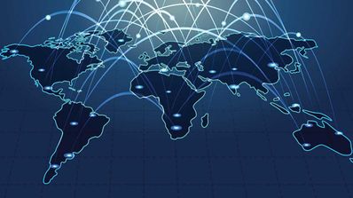 mapa del mundo conectado