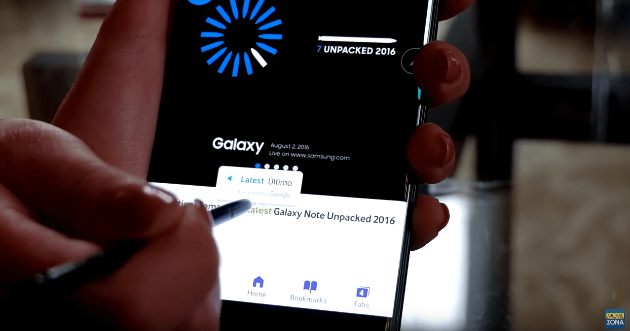 función de traducción del Note 7