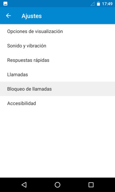 Ajustes Llamadas Android 7.0 Nougat
