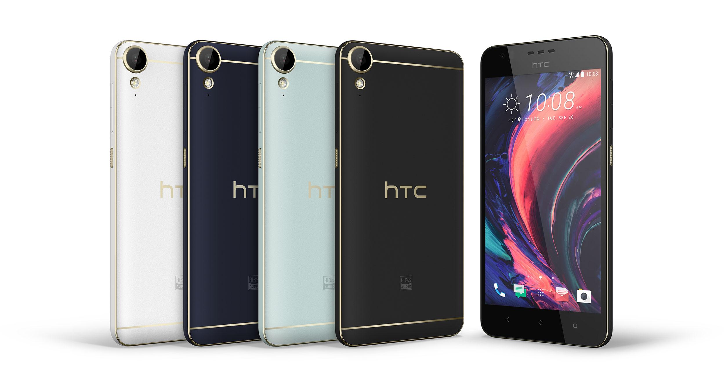 HTC Desire 10 LIfestyle color negro, blanco, azul y negro