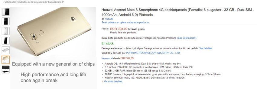 Huawei Mate 8 en Amazon