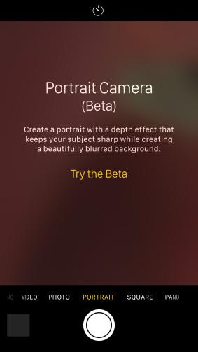 Interfaz del modo Retrato en iPhone 7 Plus