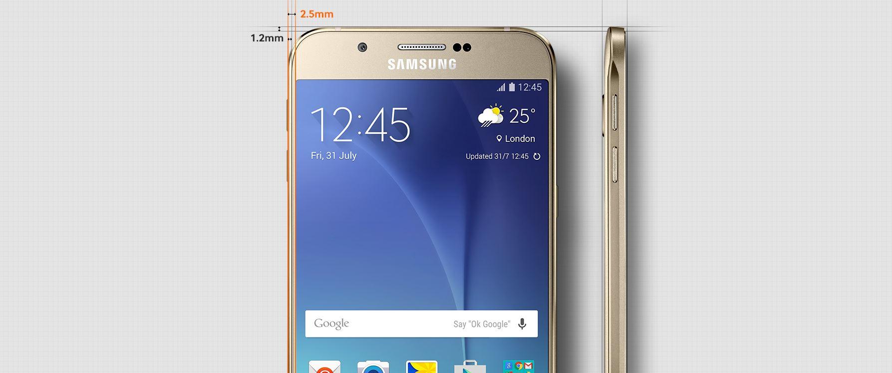 Samsung Galaxy A8 color dorado