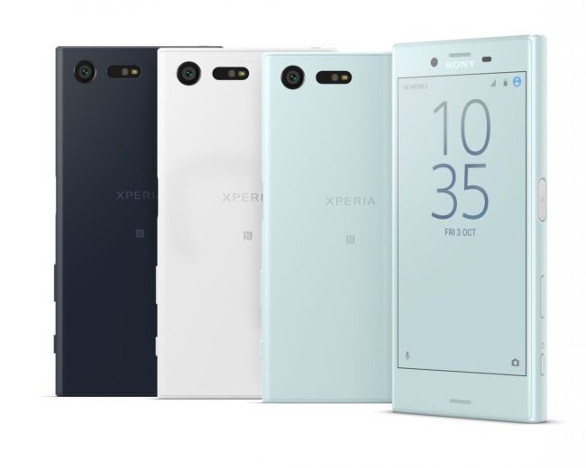 Sony Xperia Compact blanco, negro y gris claro