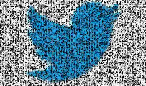 Logotipo de Twitter sobre fondo gris