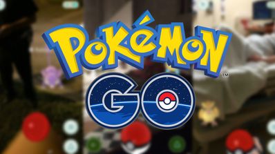 logo de pokemon go con fondo borroso