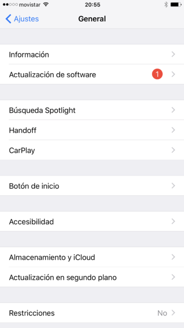 Sistema del iPhone 7 Plus