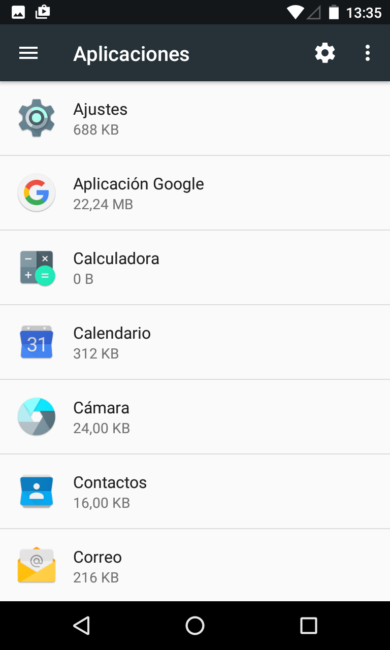 Aplicaciones instaladas en Android 7.0 Nougat