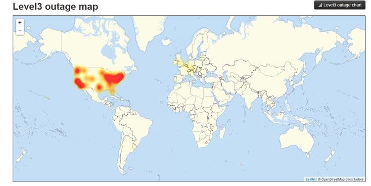 Zonas afectadas por un ataque DDoS