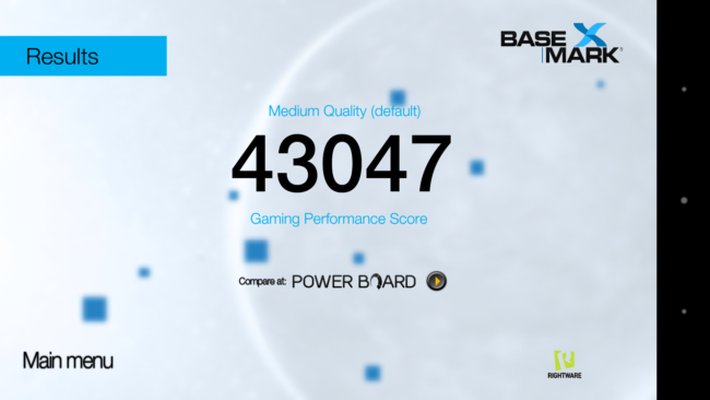 Resultado en Basemark del Sony Xperia XZ