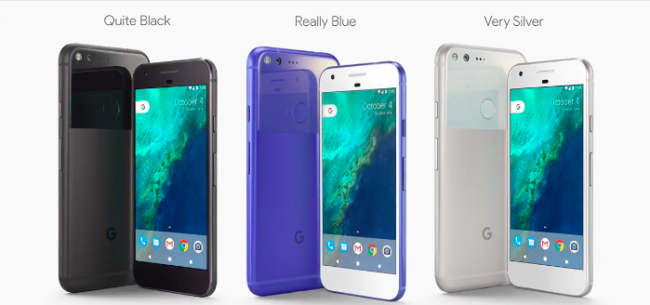Google Pixel en tres colores